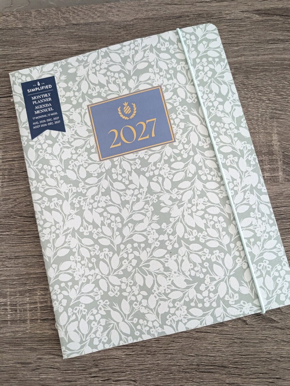 Simplified 2026-27 Monthly Planner Sage Green Floral 17 Month